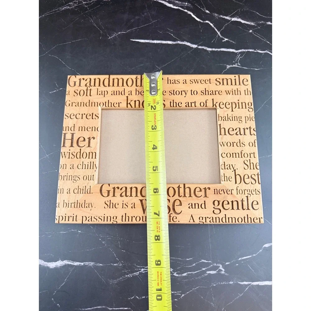 VTG Lasercraft Wooden Grandmother Picture Frame Engraved Text 4X6 Photo
